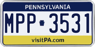 PA license plate MPP3531