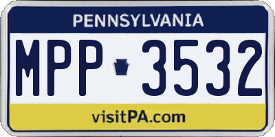 PA license plate MPP3532