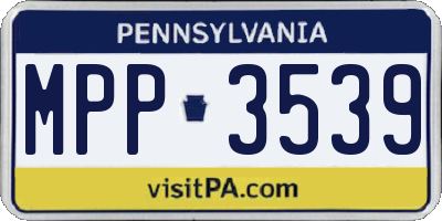 PA license plate MPP3539