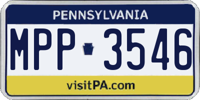 PA license plate MPP3546