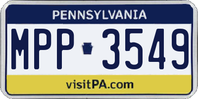 PA license plate MPP3549