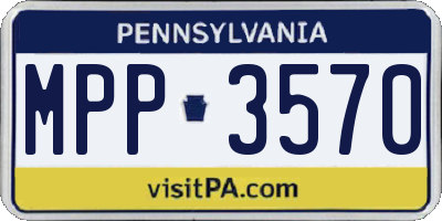 PA license plate MPP3570