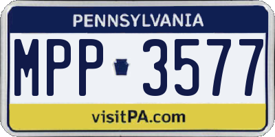 PA license plate MPP3577