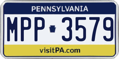 PA license plate MPP3579