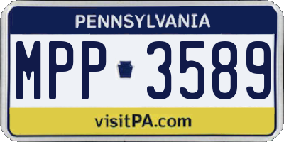 PA license plate MPP3589