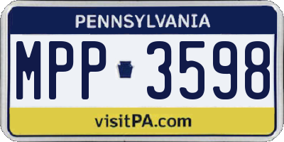 PA license plate MPP3598