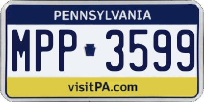PA license plate MPP3599