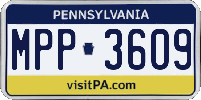 PA license plate MPP3609