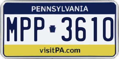 PA license plate MPP3610