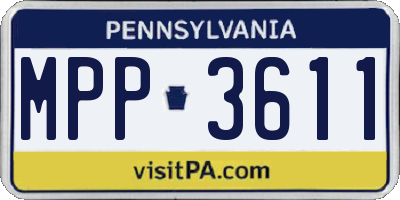 PA license plate MPP3611