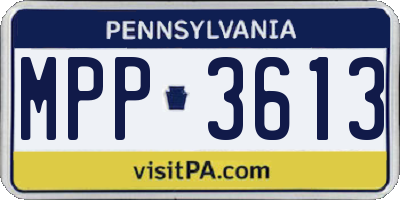 PA license plate MPP3613