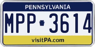 PA license plate MPP3614