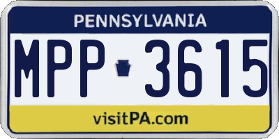 PA license plate MPP3615