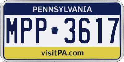 PA license plate MPP3617