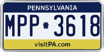 PA license plate MPP3618
