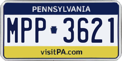 PA license plate MPP3621