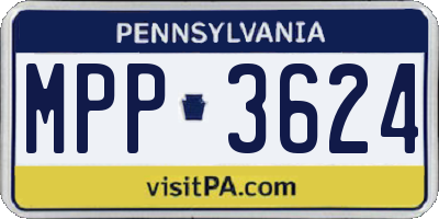 PA license plate MPP3624