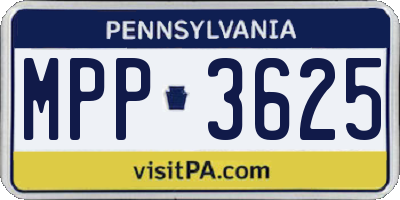 PA license plate MPP3625