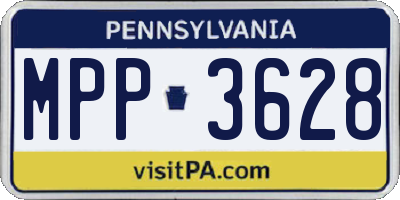 PA license plate MPP3628