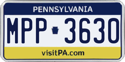 PA license plate MPP3630