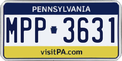 PA license plate MPP3631