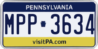 PA license plate MPP3634