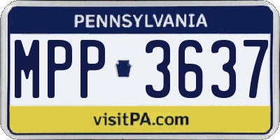 PA license plate MPP3637