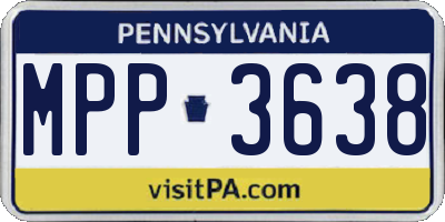 PA license plate MPP3638