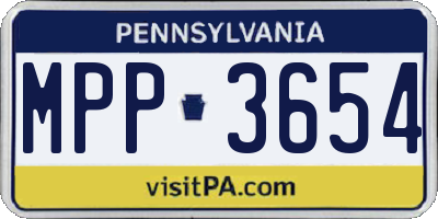 PA license plate MPP3654