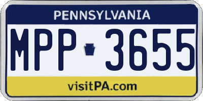 PA license plate MPP3655