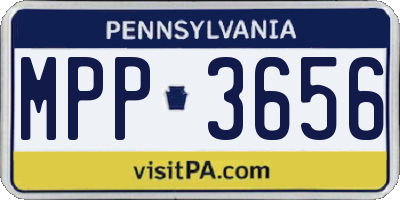 PA license plate MPP3656