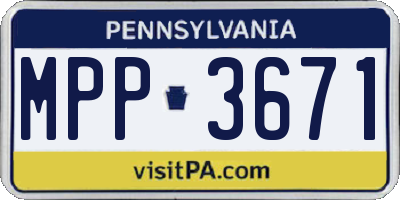 PA license plate MPP3671