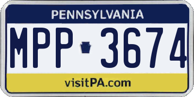 PA license plate MPP3674