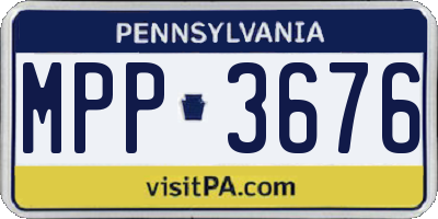 PA license plate MPP3676