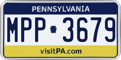 PA license plate MPP3679
