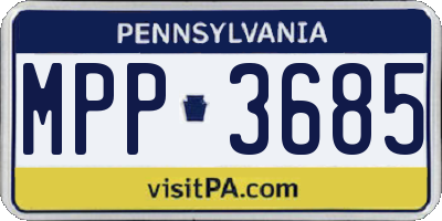 PA license plate MPP3685