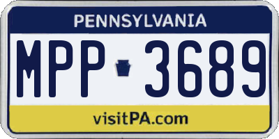 PA license plate MPP3689