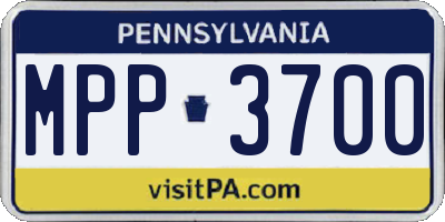 PA license plate MPP3700