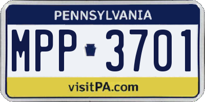 PA license plate MPP3701