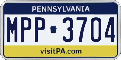 PA license plate MPP3704