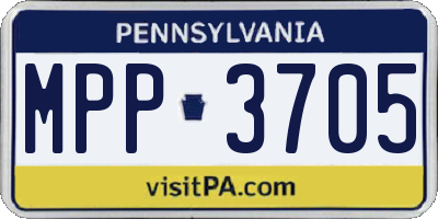 PA license plate MPP3705
