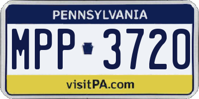 PA license plate MPP3720