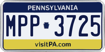 PA license plate MPP3725