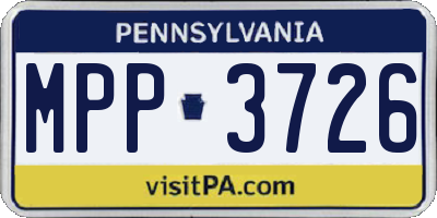 PA license plate MPP3726