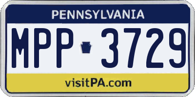 PA license plate MPP3729