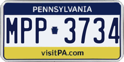 PA license plate MPP3734