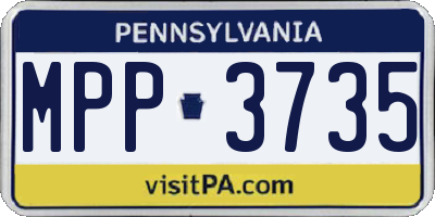 PA license plate MPP3735
