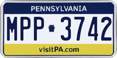 PA license plate MPP3742