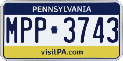 PA license plate MPP3743