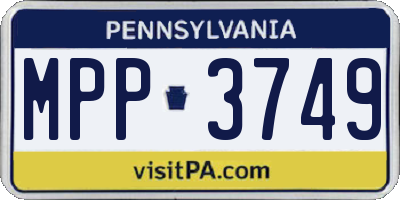 PA license plate MPP3749